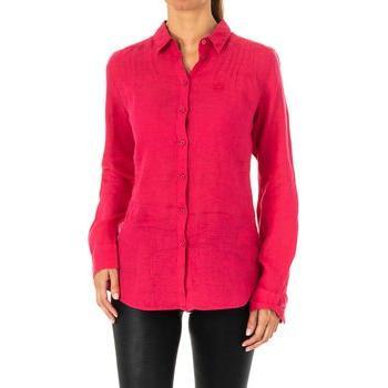 La Martina Camisa Manga Larga y Cuello de Solapa LWC006 Mujer - Camisa de mujer, manga larga, cuello de solapa, diseño elegante, tejido suave y cómodo, ideal para ocasiones formales e informales