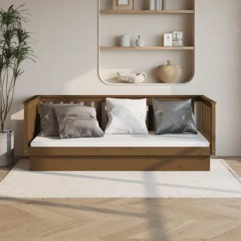 Sofá cama Dormeuse Honey 100x200 cm madera maciza de pino marrón miel