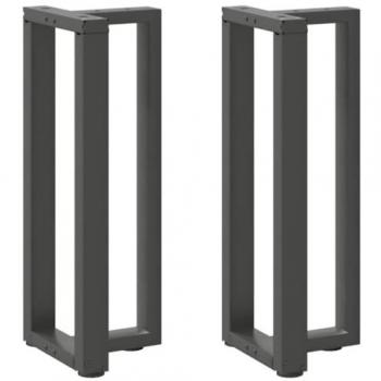 Patas de Mesa Consola en Forma de T 2 Unidades Acero Antracita 25x28x(72-73) cm