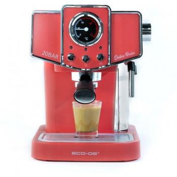 ECODE Cafetera Espresso Delice Noir, 20 Bares de Presión, Vaporizador Orientable, Depósito de 1.5 litros, Mono/Doble dosis, Manómetro con Temperatura ECO-419 DN Eco-de