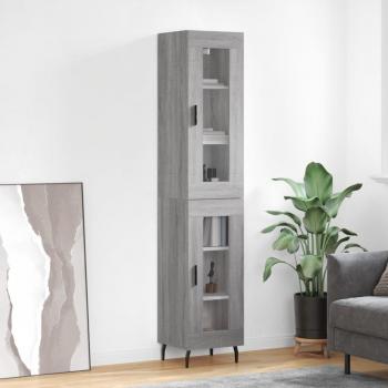 Aparador alto de madera contrachapada gris Sonoma 34,5x34x180 cm