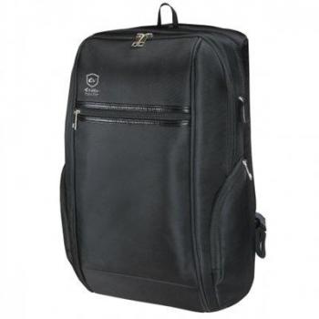 Mochila Elite Negra para Portátiles de 15.6 pulgadas con Conector USB, Doble Compartimento y Cremallera