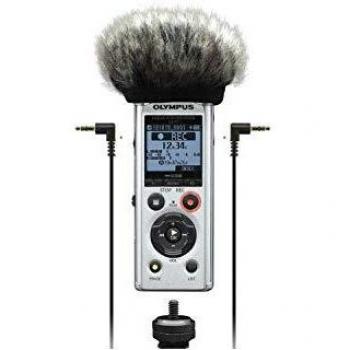 OLYMPUS LS-P1 4GB High-Resolution Audio Recorder Videographer Kit with Windscreen, Hot Shoe Adapter, 3.5mm Audio Cable, and 8GB microSD Card, Silver