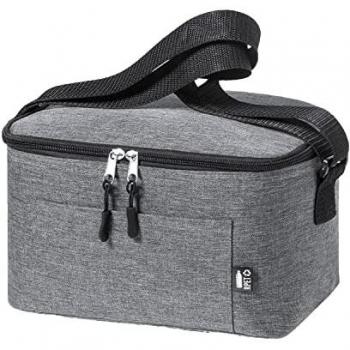 Nevera de Tela Portátil con Interior Isotermo, Bolsillo Exterior, Cinta Bandolera Ajustable, Base Reforzada Tamaño Mediano - 25 x 15 x 15 cm