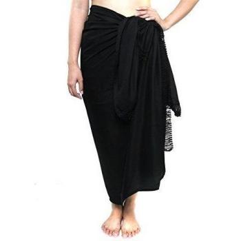 Lofbaz Mujer Cobertor Libre con de Arrugas de Playa Design #1 Negro Una Talla