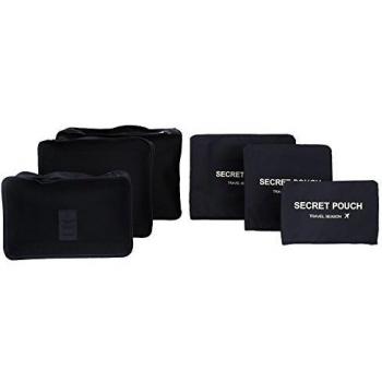 6pcs / set ropa impermeable cubo organizador de viaje bolsas de almacenamiento de embalaje bolsa de equipaje