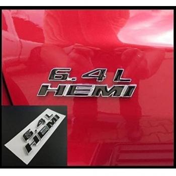 Texto Emblema 6,4l Hemi (Negro con borde cromado