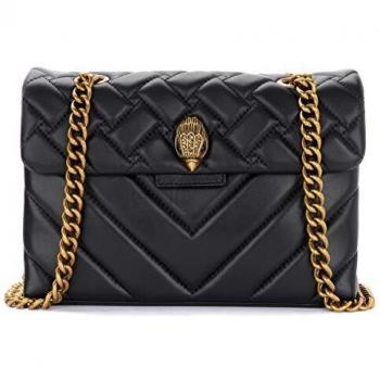 Kurt Geiger Kensington black matelassé leather shoulder bag