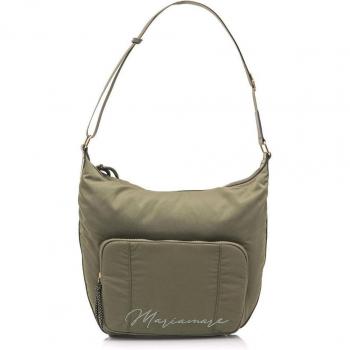 Mariamare Bolso de Hombro Cream para Mujer en Color Verde con Cierre de Cremallera y Bolsillo Frontal