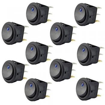 AutoEC® 10 x Interruptor de Coche Indicador Led Luz Azul Para Barco Coche