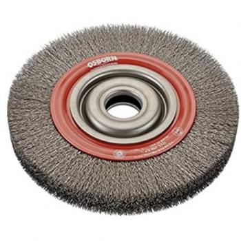 Osborn Cepillo Circular de Alambre Ondulado con Agujero Multieje, Acero Latonado, Diámetro de Filamento 0.20 mm, Dimensiones 200x32x55 mm, Altura de Pua
