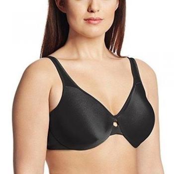 Bali Plunge Into Comfort Keyhole Minimizer Bra Black Bras 40-DDD