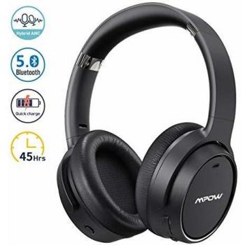 Mpow H19 Cascos Bluetooth Diadema con Cancelación de Ruido, 45 Horas de Reproducir, Bluetooth 5.0, Auriculares Diadema Inalámbricos con Hi-Fi Sonido, Cascos Diadema Plegable para TV/PC/Móvil