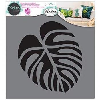 Pochoir Textil Hoja Tropical 28 x 28 cm - Personalización de Tejidos - Plástico Lavable