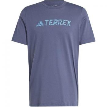 Camiseta de montaña Adidas Terrex Classic Logo Hombre Azul Manga Corta