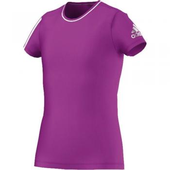 adidas Yg T C Tee - Camiseta de manga corta para niñas de 14-15 años, color morado
