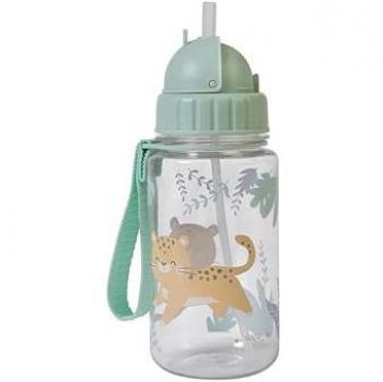Botella Saro Verde con Pajita y Colgador 400ml