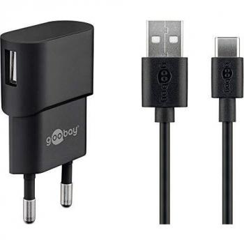 Cargador USB-C 5W con Cable, Negro