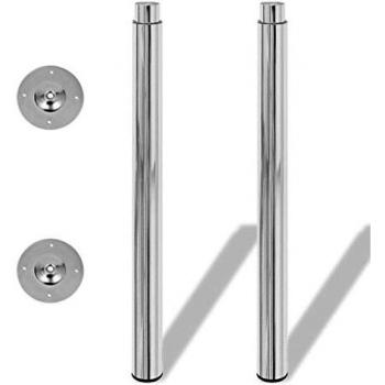 vidaXL 2 Patas Telescópicas para Mesa regulables en altura 710mm-1100mm Cromo