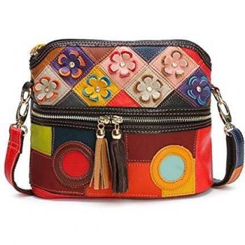 Bolso Crossbody de Moda, OURBAG Bolso de Cuero de Mujer Vintage Bolso de Hombro Bolso de Playa para Mujer Vistoso
