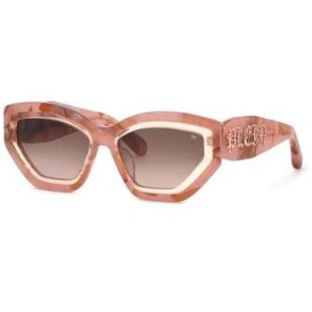 Philipp Plein Stylish Women's Sunglasses SPP099M Opal Fuchsia Marbled Pink Gradient CAT3 55MM