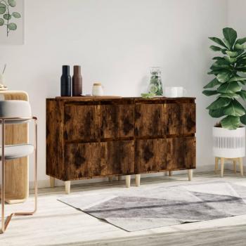 Aparador 2 piezas Smoke Oak 60x35x70 cm Madera multicapa y contrachapada roble ahumado