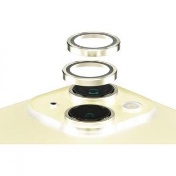 Protector de Lente de Cámara PanzerGlass Hoops para iPhone 15 y 15 Plus - Amarillo