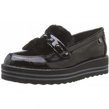 XTI 49395, Zapatos de Cordones Oxford para Mujer, Negro