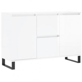 Aparador de madera de ingeniería blanco brillante 104x35x70 cm