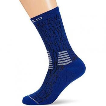 Odlo Long Ceramicore – Cool Light Calcetines, Unisex, 763580, Sodalite Blue Concrete Grey, 45-47