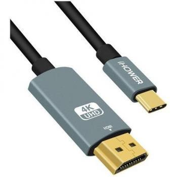 Cable USB-C a HDMI 2.0 Ultra HD 4K, Full HD/3D Alta Velocidad 2m iHower Negro