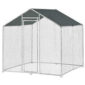 Jaula al aire libre Wels Voladero 2 x 2 x 2 m - Color plata y verde oscuro