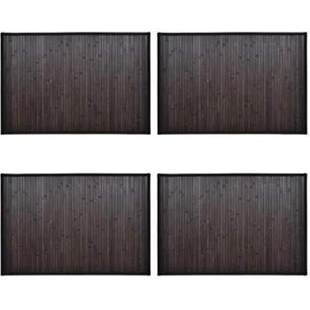 vidaXL 4X Alfombrillas de Baño Bambú Accesorios Servicio Modernas Ideal Decoración Base Antideslizante PVC Resistentes Duraderas Marrón Oscuro 40x50cm