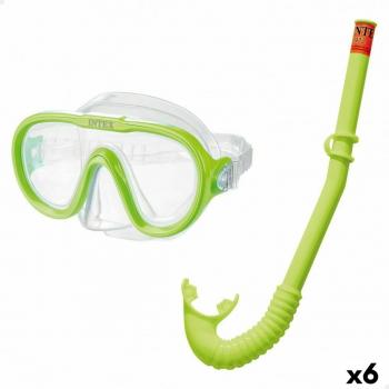 Intex-Gafas de Buceo con Tubo Intex Adventurer Verde - Bixoto