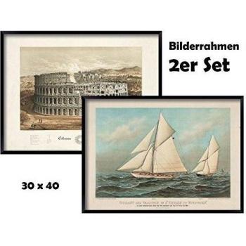 Juego de 2 - 30 x 40 cm - Marco de madera DM con offsetdruck - Imágenes. n-construida Marco para sus Portrait - , vacaciones - , - , boda Familias - , niño fotos...