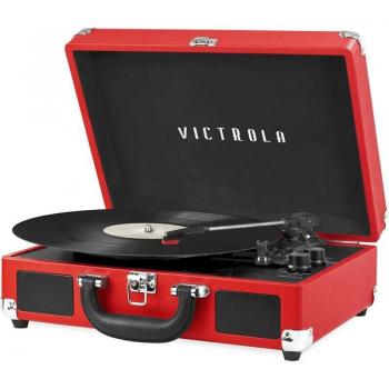 Victrola 3-Speed Bluetooth Suitcase Turntable - Red