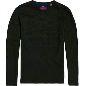 Superdry - Camiseta de manga larga para hombre, diseño vintage, color verde oscuro verde L
