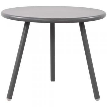 Mesa de centro Berea, redonda, gris oscuro, resistente al agua y a los rayos UV, para interiores y exteriores