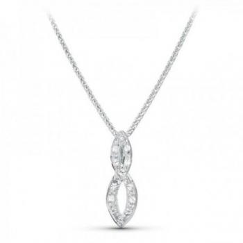 Gargantilla de oro blanco 18k con colgante de circonitas en dos formas ovaladas de 20mm para mujer.