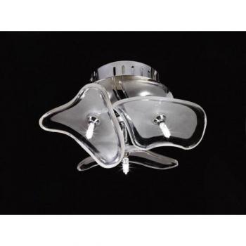 Plafón Aplique Otto 3 Bombillas G4 Redondo Cromo Pulido Vidrio Esmerilado, No Compatible con LED/CFL
