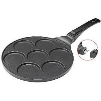 Sartén para blinis y pancakes - Inducción - 26,5 cm - Antiadherente - 7 moldes - Extraíble