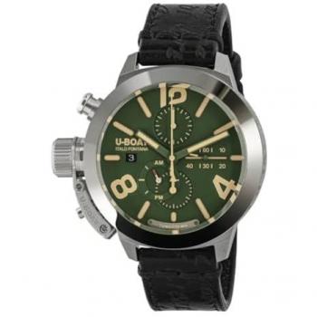 U-Boat 9581 Classico 45mm Tungsten Green Men's Chronograph Watch 10ATM