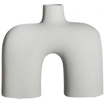 Jarrón de cerámica gris Zick, 27x9x22cm, serie Artistics
