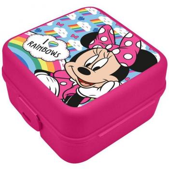 Sandwichera Disney Minnie Mouse - Kids Licensing, 14x14x8 cm, Porta Almuerzo