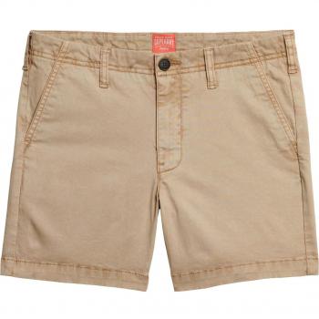 Pantalón corto chino clásico de mujer taupe Superdry