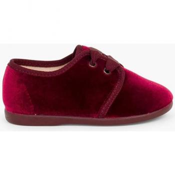 Zapato inglés de bebés de terciopelo cordón faya - Elegantes y Cómodos