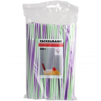 Fackelmann 54840 - Pajitas flexibles, 24 cm, tricolor