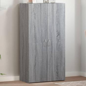 Armario Archivador de Madera Ingeniería en Color Gris Sonoma, Dimensiones 60x32x115 cm