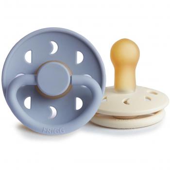 Mushie Kit Chupete Frigg Moon Phase Látex 6-18m Crema Azul 2uds