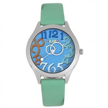 Crayo Spirit Mint Quartz Unisex Watch - Stainless Steel Leather Band